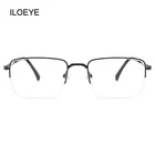 men spectacle gold glasses square frame metal eyewear light half rim italian reading glasses