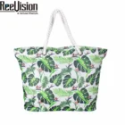 Portable Large Capacity Canvas Shoulder Bag Beach Tote Bag With Cotton Rope Handles
