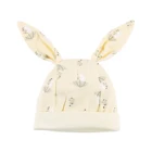 Soft organic cotton toddlers hat baby rabbit ear beanie baby jersey cotton animal ear skull bonnet hat