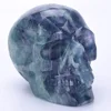 Semi Precious Stone Hand Carved Realistic Fluorite Crystal Skull