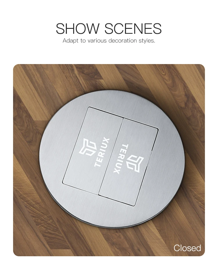 Standard stainless steel round network power concealed floor socket box
