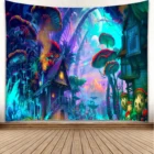 Bohemian Sublimation Print Starry Night Space Bohemian Mandala Forest Mountain Psychedelic Trippy Hippy Witchcraft Tarot Tapestry 60"*51"