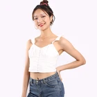 Ladies Casual Tops Ruffles Cotton Wholesale Summer Women Short Vest Tops