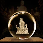crystal ball manufacturers 3d laser engraved wealth god feng shui crystal glass ball a gift for a buddhist wed