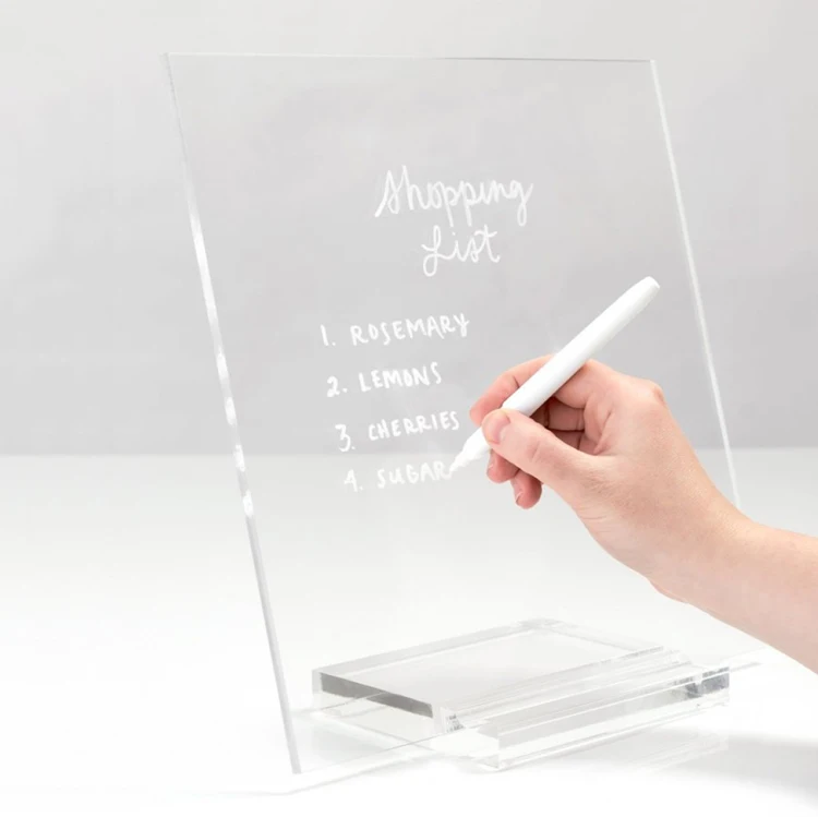 Custom Clear Dry Erase Board And Marker Standing Acrylic Memo Tablet