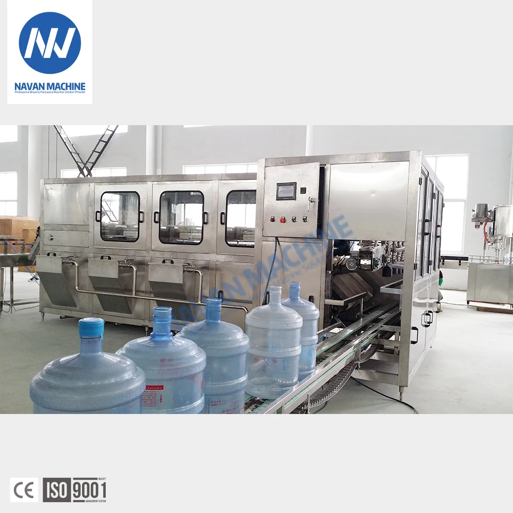 Automatic 5 Gallon Plastic Barrel Water Filling Machine Brush Cap Capping Production Line for Juice Bottles Core PLC Components supplier
