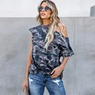 Print T-shirt New Style Camouflage Printing Shirt Causal Fashion Cotton Women