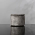 Wholesale cheap price cylinder custom gift item empty in bulk home decor unique matte black candle jars with lids