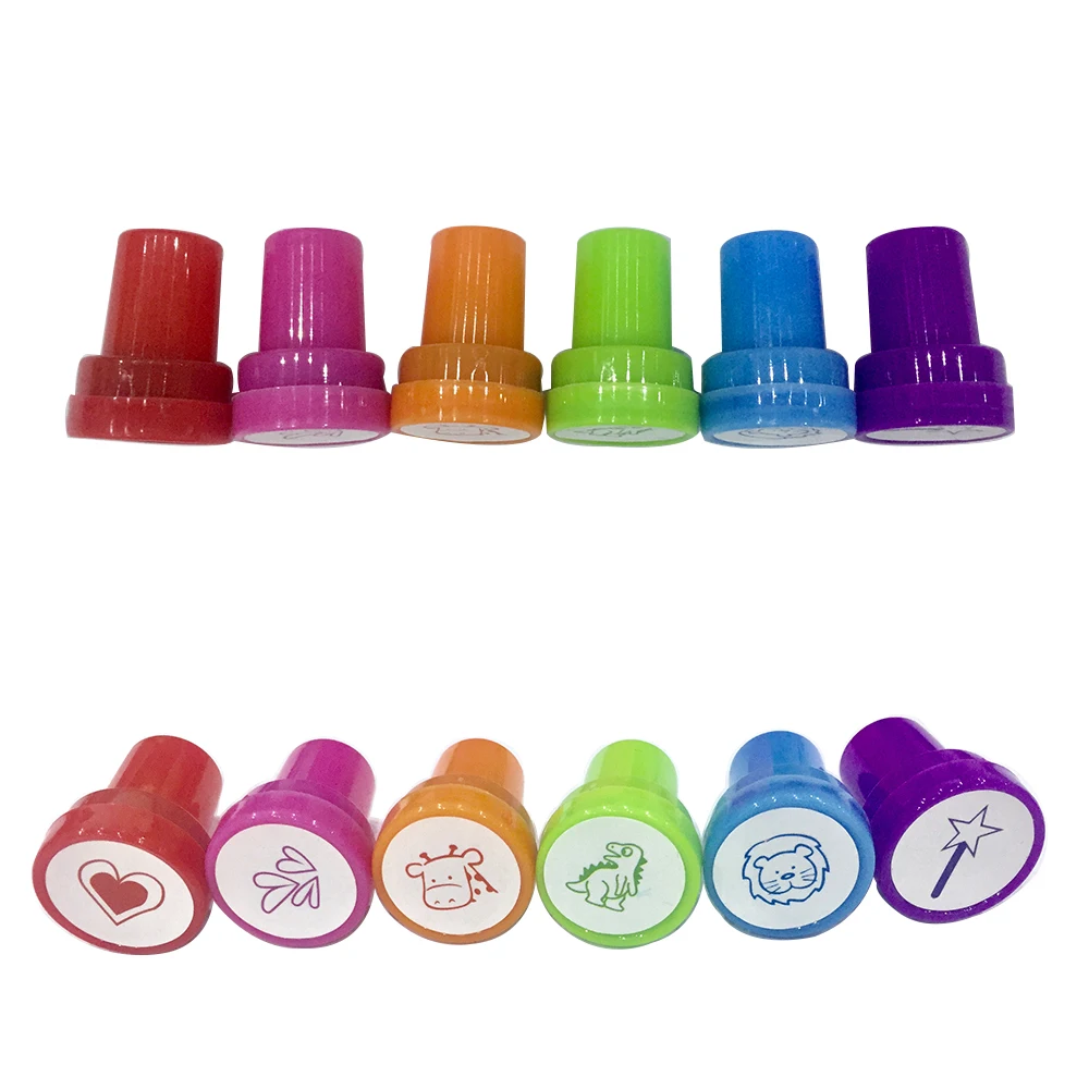2020 amazon hot sale colorful kawaii self inking kids stamp sets