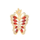 Jewelry Pendant No Fade 18k Gold Jewelry Red Stone Cz Butterfly Pendant Necklace