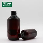 200ml Empty Plastic Packaging Bottle for Shampoo Amber Boston Round Stock Bottles
