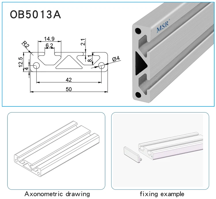 OB5013A  industrial aluminum extrusion profile 5013