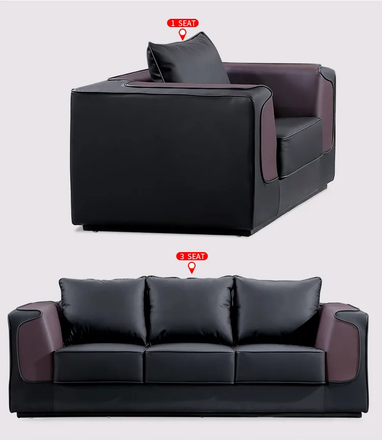 Pengpai Contemporary Furnitures 3 Piece Sofa Set Office Modern Hotel