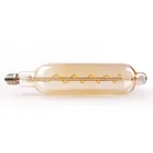 6W T300 LED Light Bulbs E26 E27 Base Amber Glass Tubular Filament Bulb