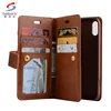 Wholesale zipper leather flip wallet phone case for iphone x,for iphone x leather wallet case