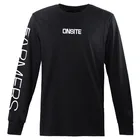 custom mens cotton embroidery plain black long sleeve t shirt