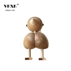 More new style wooden sparrow ornament art minds small animals wood crafts