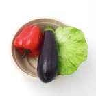small wheat straw plastic fruit salad bowl set with cover