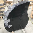 New cheap black granite carved Monument Headstone European Tombstone Sculpture Gravestone