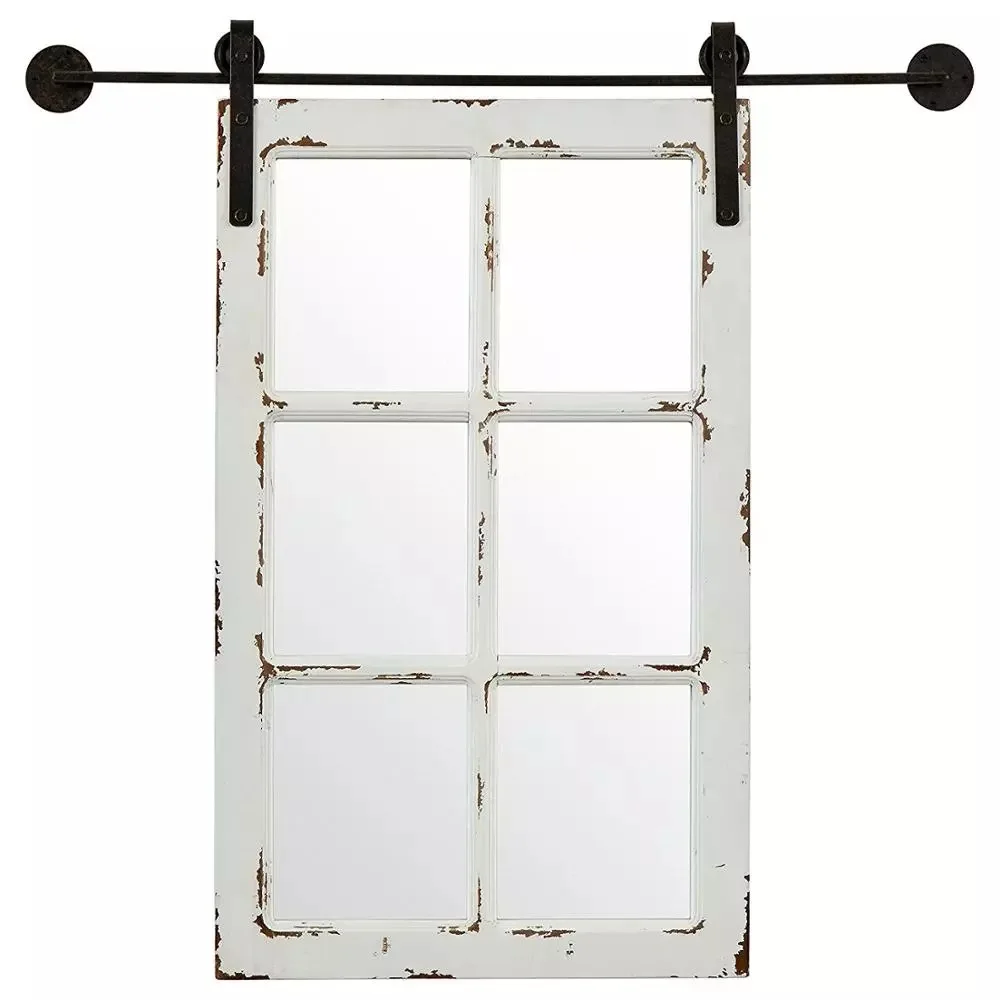 Mumi haute qualité conception en bois sur porte suspendue miroir, miroir coulissant de porte de grange