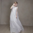 Simple Elegant Civil White Floor Length for Women Wedding Dress