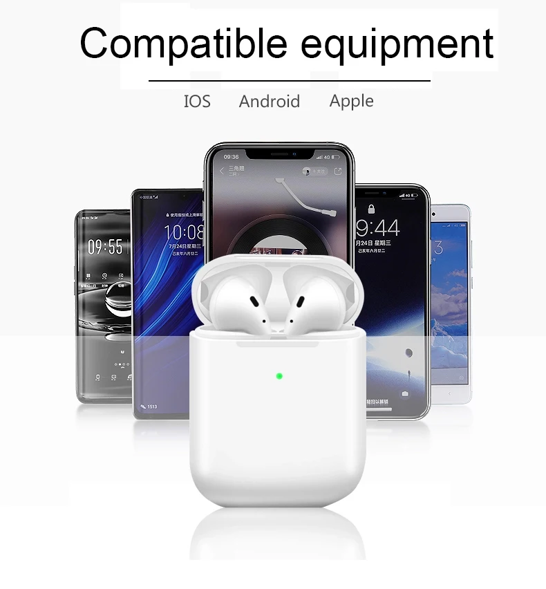 Pop-up i200 Smart Wireless Earphone for Air Pods2 BT5.0 True Stereo TWS Earbuds Binaural Calling Headphone for Smart Phone - ANKUX.COM
