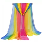 Fashion Women Mixed Color Polyester Scarf Beach Sun Proof Shawl