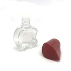 High quality 8ml 10ml apple shape cosmetic nail polish glass bottle with brush and plastic red cap