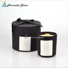 decorative aroma luxury personalized black glass wood wick scented soy wax jar candle wholesale