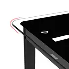 hot sale black glass top restaurant canteen dining table chairs