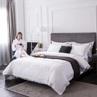 Five Star Hotel white bedding set 100% cotton bed sheet set bed linen