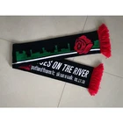 Wholesale custom design soccer fan acrylic knit custom made football scarf