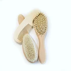 Premium Bamboo soft bristle Hair Brush and Comb Set