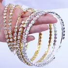 Jewelry Gift Shiny Big Round Circle Rhinestone Earring Hoop for Women
