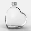 Promotional Gift Beverage Liquor Heart Shaped Passion Glass Bottle 200ml With Aluminum Cap