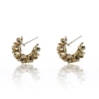 2020 New Trendy small Gold Plated Crystal Hoop Earrings Ring Earring for Women Party Jewelry
