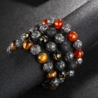 Spiritual Design Bracelets For Men Custom Buddhism Black Agate Stone Bead Bracelet Spiritual For Men