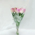 Customized V shape clear plastic flower packaging bags