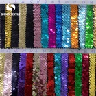 Cloth Color Customized Color 2 Tone 5mm Reversible Table Cloth Sequin Color Mesh Dress Embroidery Fabric