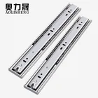 Furniture 45mm Width 3 Fold Full Extension Telescopic and Durable Ball Bearing Stainless Steel Soft Close Slide Rail