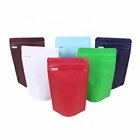 Custom printed matte black stand up pouch resealable aluminum foil ziplock mylar bags