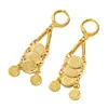 Ethlyn Middle East Arabian Female Copper Plated Long Tassel Earrings Coins Pendant Designs Dubai Gold Jewelry Earring E57