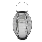 Garden candle holders battery operated galvanized metal lantern outdoor