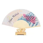 Hot sale Chinese Souvenir Wood Ribs Folding Paper Hand Fan
