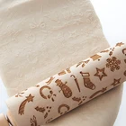 Rolling Pin Wholesale Christmas Themed Wooden Embossing Rolling Pin