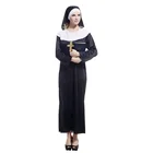 Halloween Cosplay Costume Adult Black Nun Suit W-0074 For Women