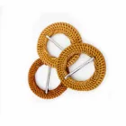 2019 New design Rattan weaving custom belt buckle for men