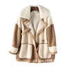 2019 ladies winter lamb fur leather jacket lamb shearling coat