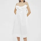 Fashion Sling Cotton Comfortable Lady Women Summer White Maxi Dress for Women casual Thigh length Women dress