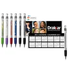 Best selling retractable pull banner pen promotional with rubber grip